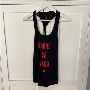 Pure Barre x Tavi Twisted Racerback XS – “Barre So Hard” Black Tank